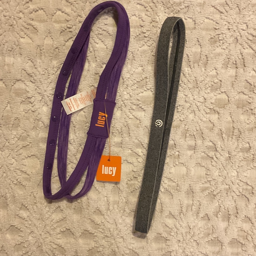 Lucy Vibrant Purple and Classic Gray Headbands - 2PCS